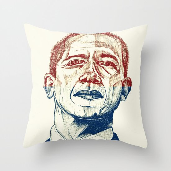 Red, White and Obama Throw Pillow