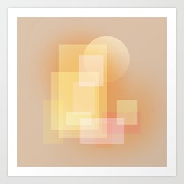 Abstract geometric pixel city 1  Art Print