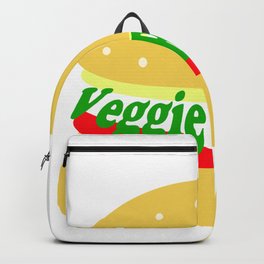 Veggie Burger - Vegan - Meatless Backpack | Health, Eating, Green, Burger, Clean, Diet, Food, Graphicdesign, Yoga, Meatless 