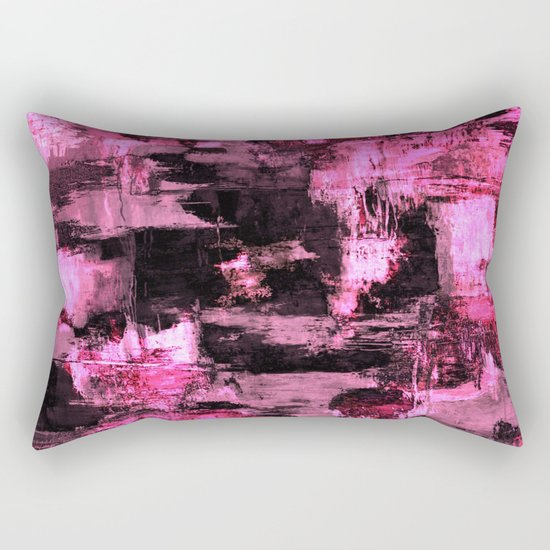 Harsh Pink - Neon Pink Abstract Rectangular Pillow
