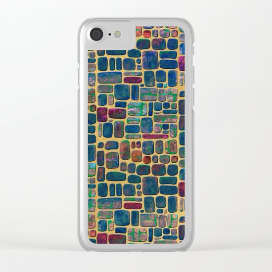 Abstract Tile Mosaic Clear iPhone Case