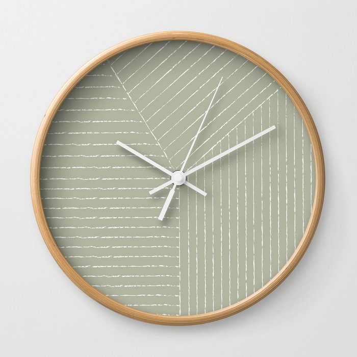 Lines (Linen Sage) Wall Clock