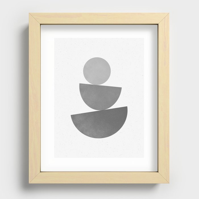 Abstract Grey Balance Recessed Framed Print