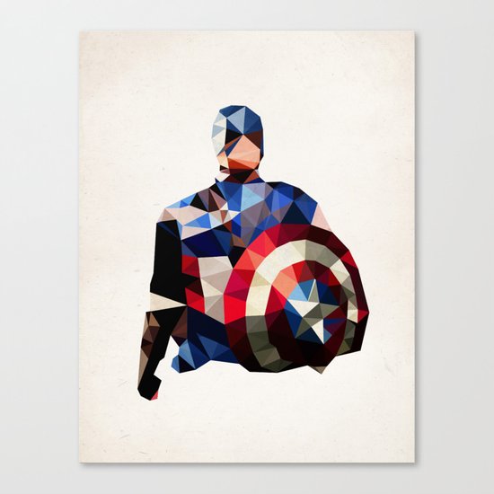 Polygon Heroes - Captain America Canvas Print