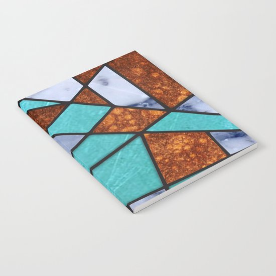#477 Marble Shards & Copper Notebook