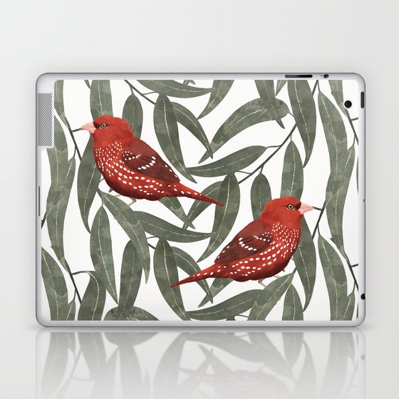 Bengali red bird pattern Laptop & iPad Skin