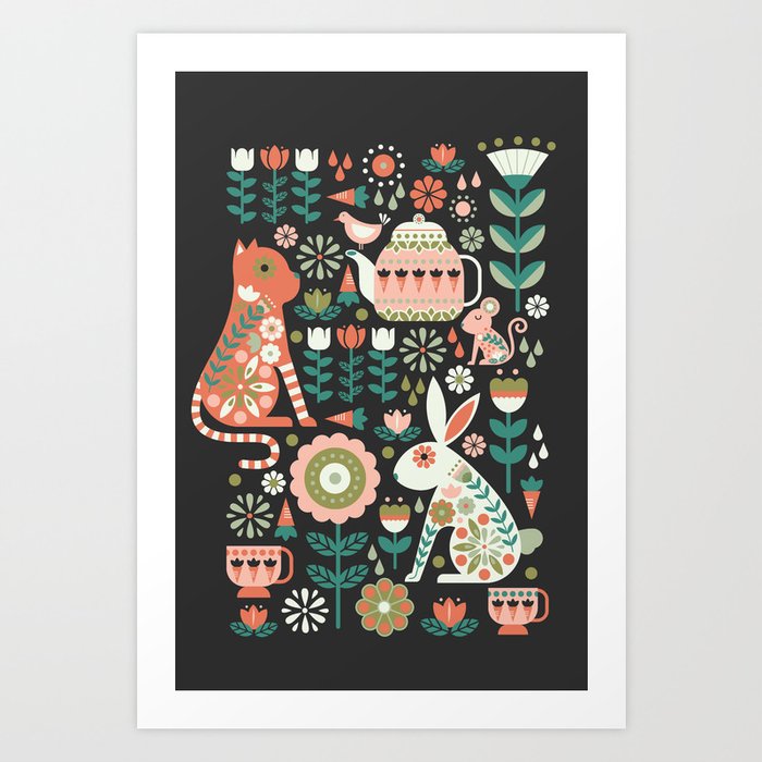The Mad Tea Party - Spring Night Art Print