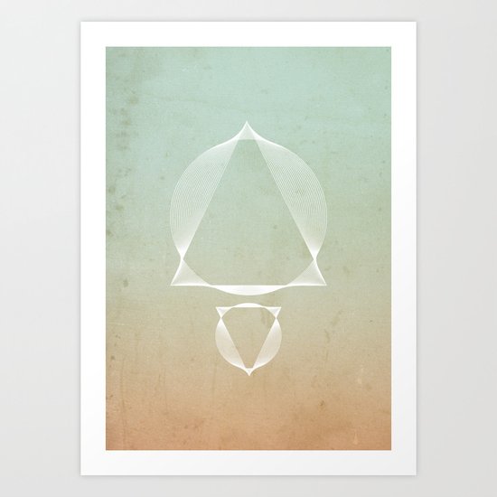 North and South - abstract scene Art Print