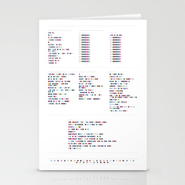 Aphex Twin Discography - Music in Colour Code Stationery Cards