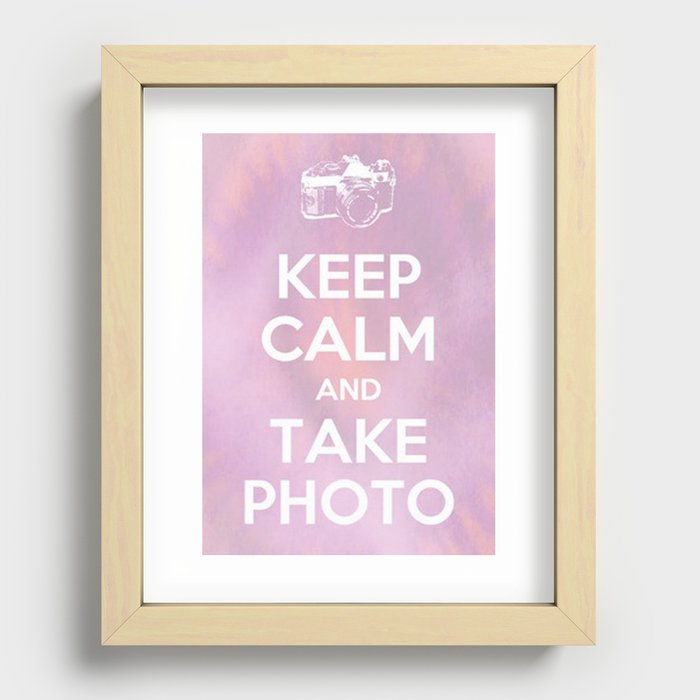 Keep Calm and Take Photo Recessed Framed Print