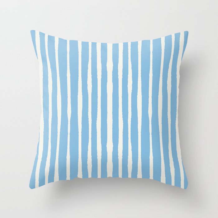 Linear wave_pool blue Throw Pillow