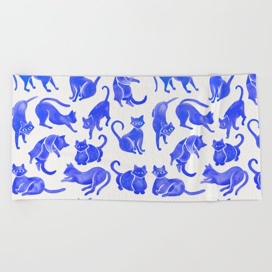 Cat Positions – Blue Palette Beach Towel