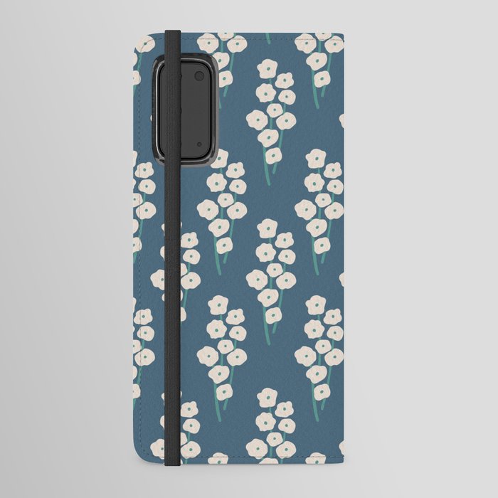 Floral Pattern - 01 - Inky Blue Android Wallet Case
