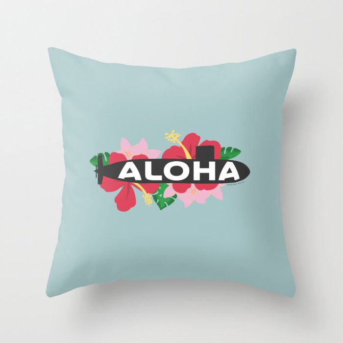Aloha Submarine Throw Pillow