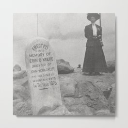 Eaten by Mountain Rats, Erin O'Keefe Epitaph - Pikes Peak Gravestone black and white photograph Metal Print | Photographs, Grave, Bizarre, Strange, Photograph, Epitaph, Death, Mythos, Lastlaugh, Hilarious 