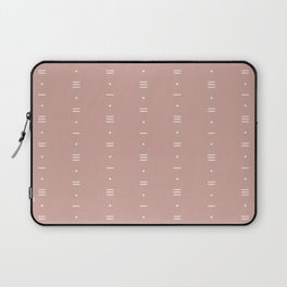 Dashes & Dots - Simple Line Pattern - Pink Laptop Sleeve