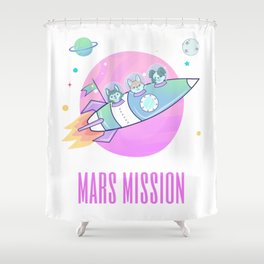 Dogs In Space On Mars Mission Shower Curtain