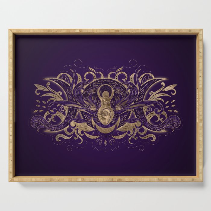 Triple Moon - Triple Goddess Purple and Gold Serving Tray