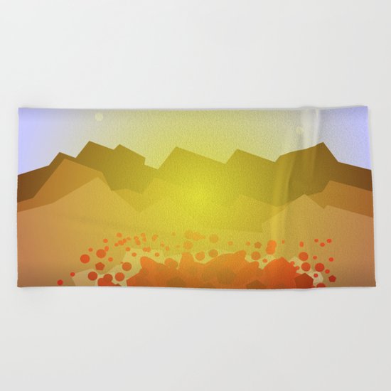 Icelandic volcano Beach Towel