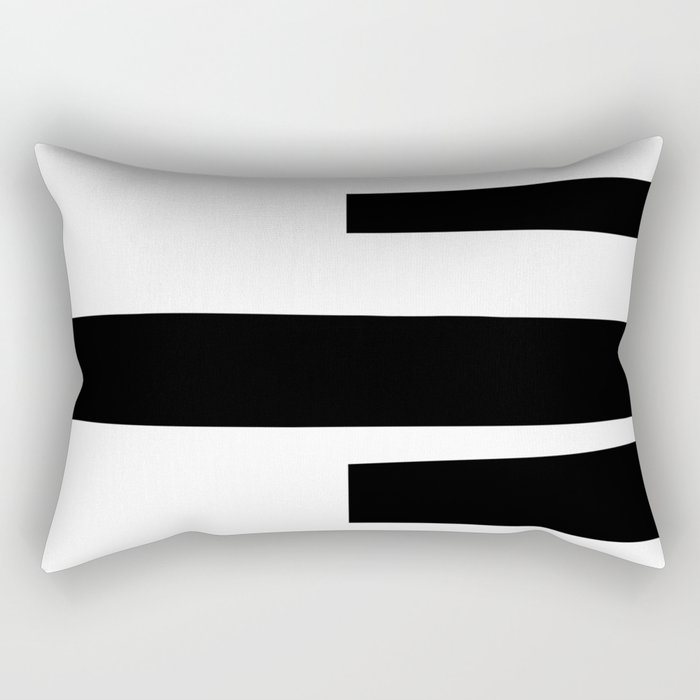 Organic Minimalism | Black & White Abstract Rectangular Pillow
