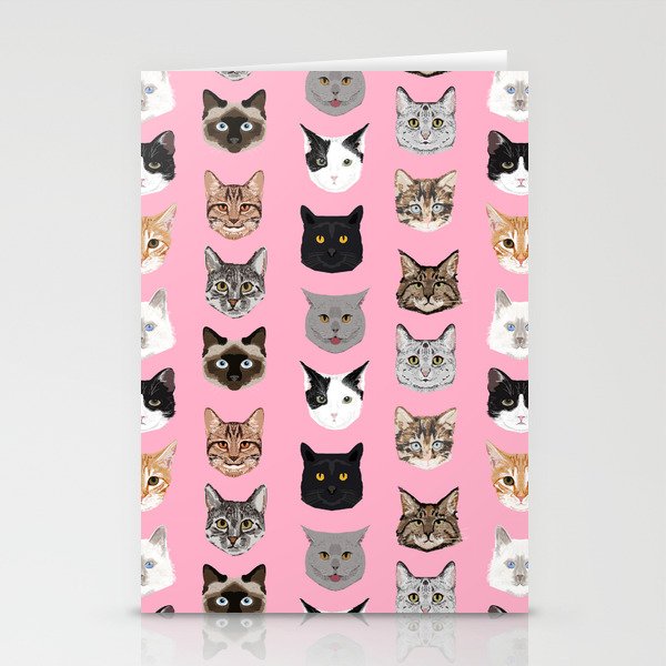Cute Cat breed faces smiling kitten must have gifts for cat lady cat man cat lover unique pets Stationery Cards