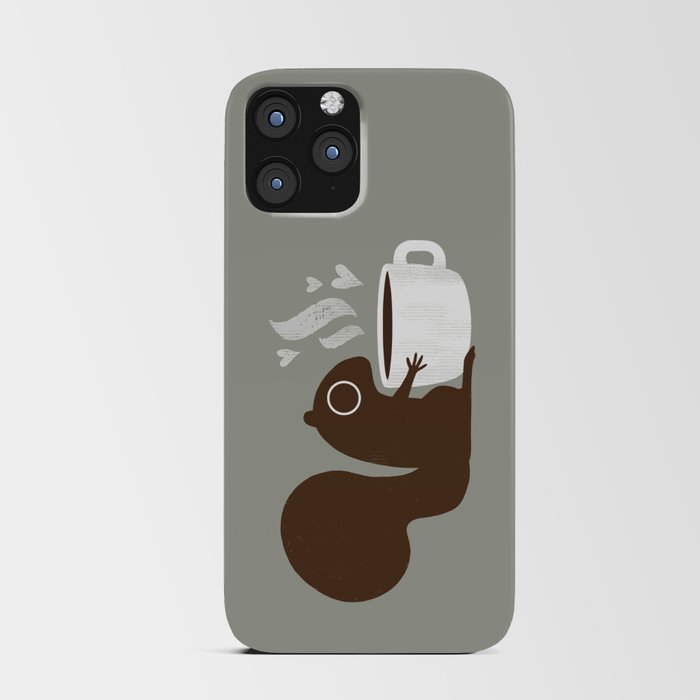 Squirrel Coffee Lover | Cute Woodland Animal iPhone Card Case