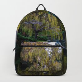 tranquil willow reflection Backpack | Bc, Canada, Columbia, Reflection, Victoria, Tree, British, Garden, Willow, Pretty 