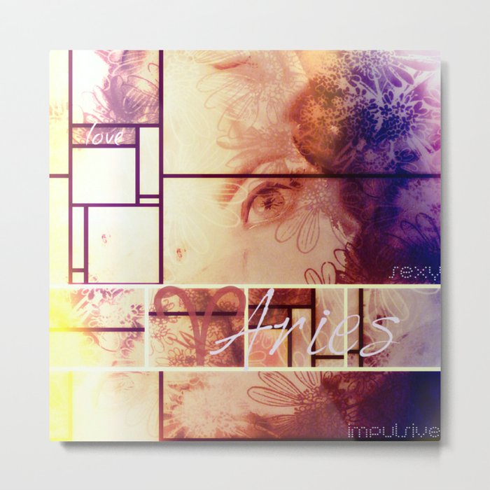 Painting, illustration, collage, Zodiac signs, Aries, art Metal Print