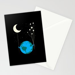 Under the moon and stars Stationery Card