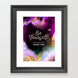 Be Yourself Rainbow Gold Quote Motivational Art Framed Art Print
