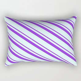 [ Thumbnail: Purple & Light Cyan Colored Lines/Stripes Pattern Rectangular Pillow ]