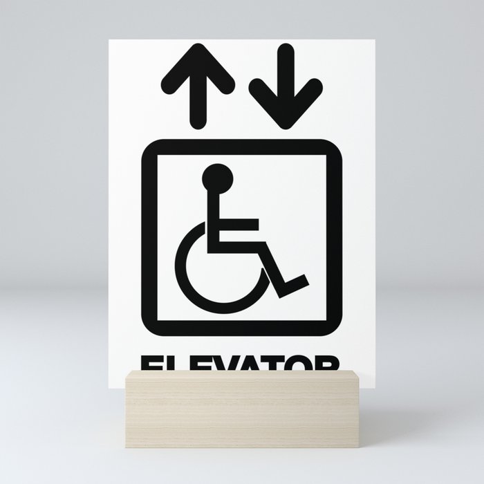 Disabled People Elevator Sign Mini Art Print
