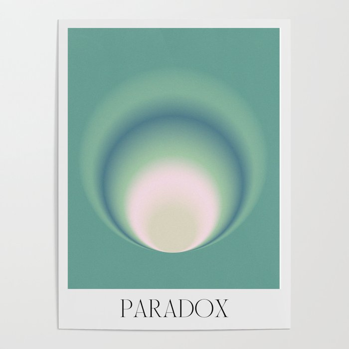 Paradox Turquoise Gradient Modern Minimalist Art Illustration Poster