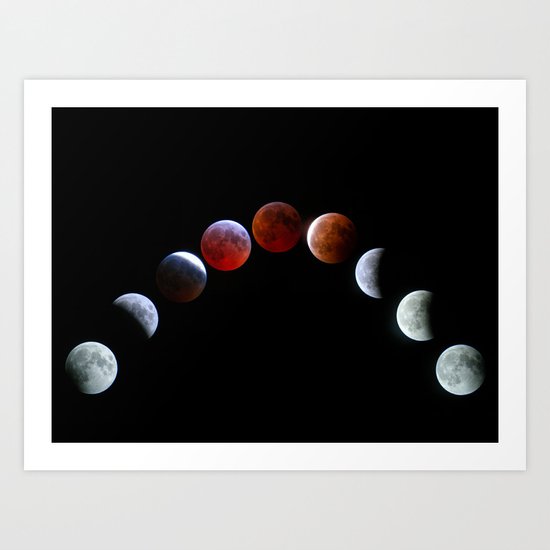 Moon Phases (Blood Moon) Art Print