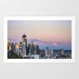 Seattle Sunset Art Print