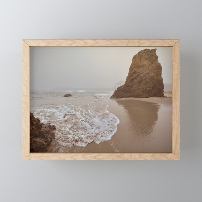 Morning Beach Reflections Framed Mini Art Print