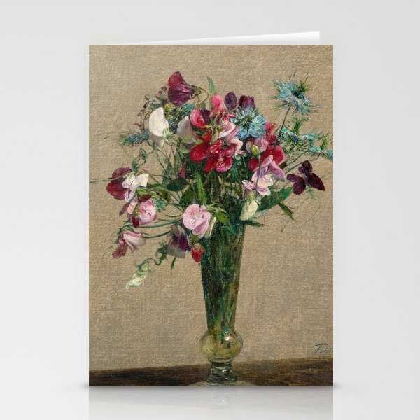 Sweet Peas and Nigelles, 1886 by Henri Fantin-Latour Stationery Cards