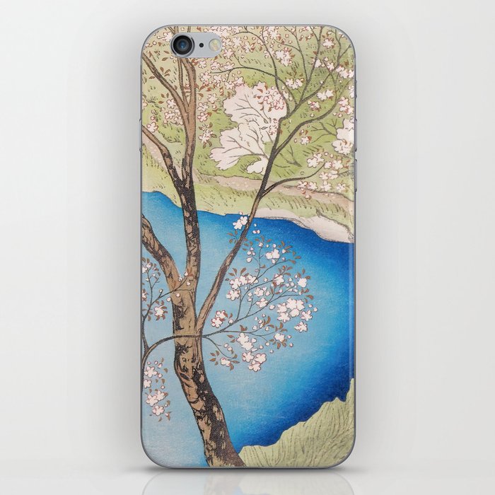 Mt. Arashi in Spring Woodblock Art iPhone Skin