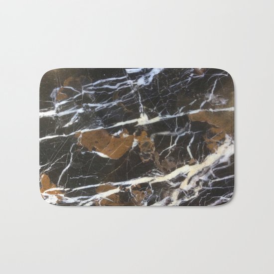Stylish Polished Black Marble Bath Mat