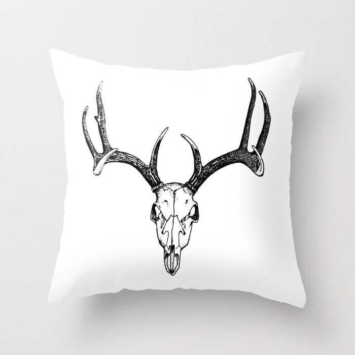Deerskull Throw Pillow