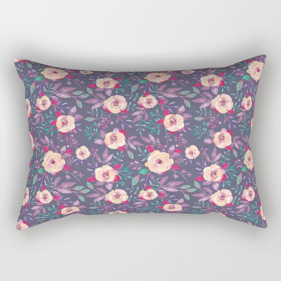 Flower Watercolor Pattern Rectangular Pillow