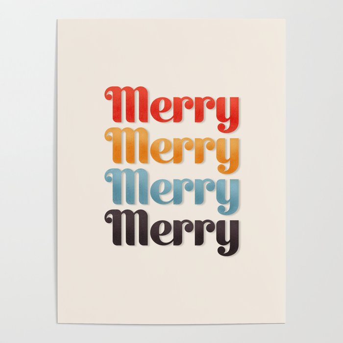 Merry typography Poster