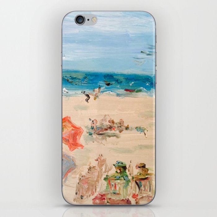 Beach on a Sunday in Deauville iPhone Skin