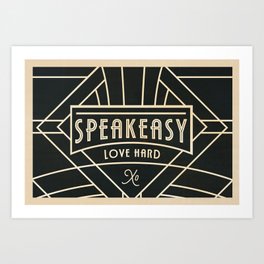 Art Deco Speakeasy Bar Sign Art Print