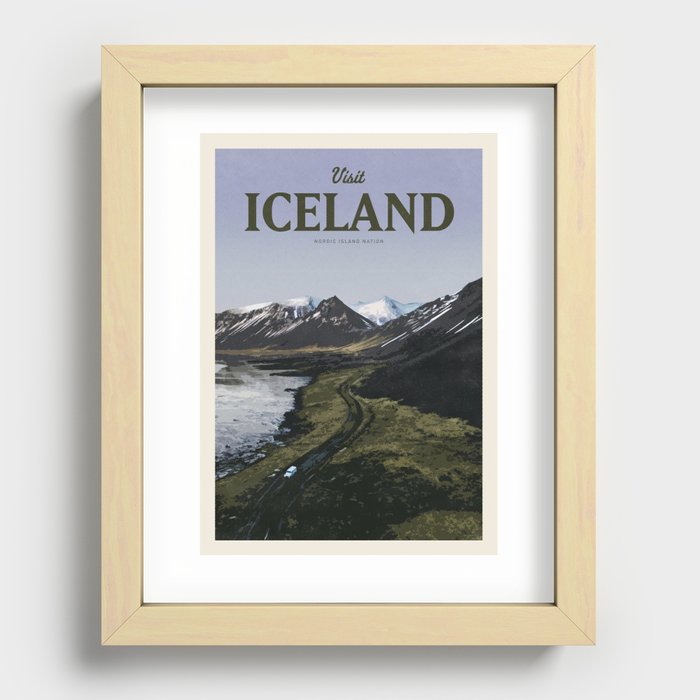Visit Iceland Recessed Framed Print