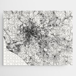 Rome, Italy - Black and White City Map Jigsaw Puzzle