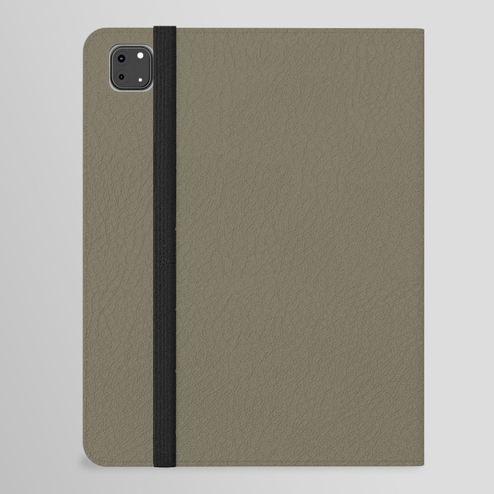 Dark Green-Gray Solid Color Pantone Dusky Green 17-0517 TCX Shades of Yellow Hues iPad Folio Case