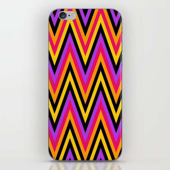 Chevron Design In Yellow Orange Pink Purple Zigzags iPhone Skin