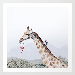 Giraffe Playground Art Print