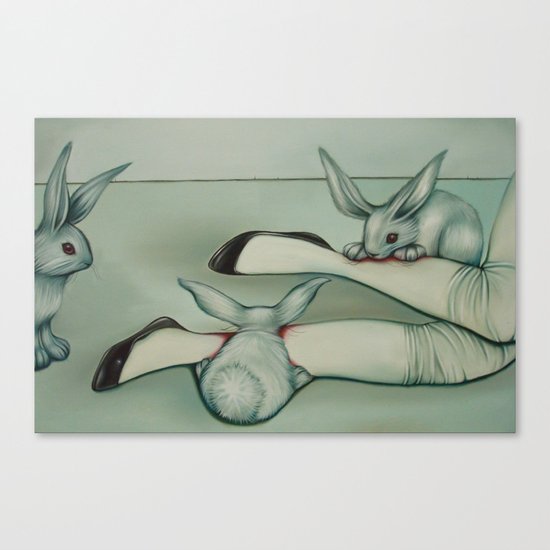 Alice, Devoured by Rabbits Canvas Print